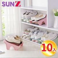 SUNZ-空間加倍-北歐風粉彩雙層萬用收納鞋架(超值10入組)