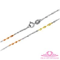 【AS EVER DIAMOND】義大利14K金項鍊 高級花式鍊子饗宴 浪漫三色水波鍊