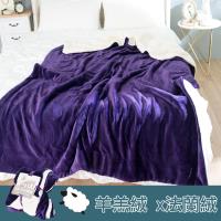 eyah 北歐時尚雙面加厚法蘭絨羊羔絨毯-深紫