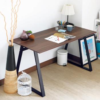 Boden-雷克斯4尺工業風書桌/工作桌(胡桃色)