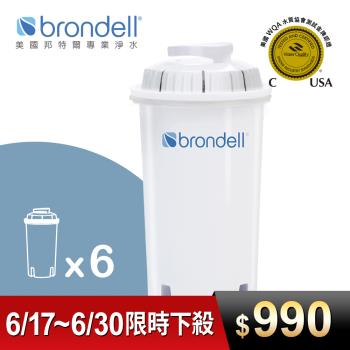 【美國邦特爾Brondell】Brondell  H2O+ 八周長效濾芯（6入）