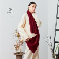 【BANNIES’】100% Cashmere 喀什米爾 窄版素面 酒紅色