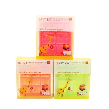 【韓國BABY JOY】鉑金矽膠副食品製冰盒3入(顏色隨機)