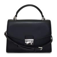 Michael Kors 奢華風格真皮素色手提肩背方包-黑色