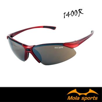 Mola摩拉運動太陽眼鏡 超輕23g UV400 男女 小到一般臉 1400R-跑步/高爾夫/戶外/登山