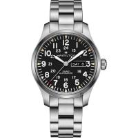Hamilton 漢米爾頓 KHAKI FIELD 卡其野戰機械手錶-黑x銀/42mm H70535131