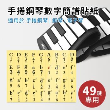 49鍵手捲鋼琴數字簡譜貼紙(適用於49鍵手捲鋼琴 電子琴 電鋼琴 鋼琴)