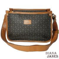 包【Diana Janes 黛安娜】晶鑽 LOGO多層收納斜揹包