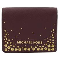 MICHAEL KORS GIFTABLES 鉚釘扣式零錢短夾.葡萄紅