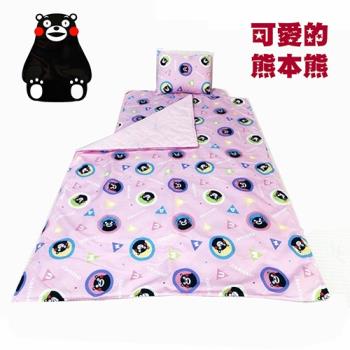 熊本熊 三件式睡墊 涼被 童枕 - 粉色