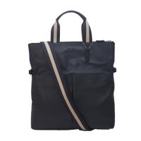 【COACH】男士 壓紋LOGO牛皮皮革手提斜背包(深藍)