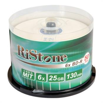 RiStone 日本版 藍光 6X BD-R 25GB 桶裝 (50片)