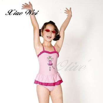 梅林品牌 時尚女童連身裙泳裝 NO.M8552