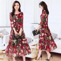 【SZ】氣質出眾美麗印花優質洋裝M-3XL(共四色)