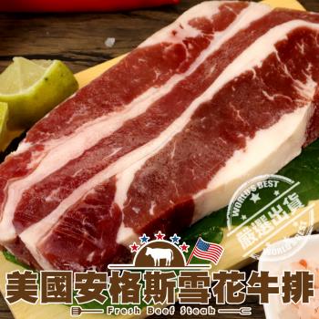 海肉管家-美國頂級安格斯雪花牛排8片(約200g/片)
