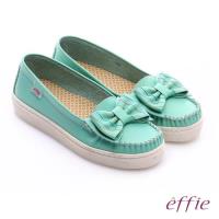 effie 縫線包仔鞋 大蝴蝶結彩色車線奈米休閒鞋- 綠