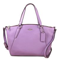 COACH 立體馬車LOGO全皮革KELSEY兩用包(鳶尾花紫色,小款)