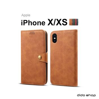iPhone X/Xs (5.8吋)  復古皮紋可插卡翻蓋手機皮套 (FS093)