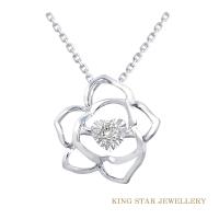 King Star 3分鑽石心意18K金靈動項鍊(視覺效果20分)