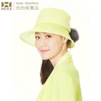 【HOII后益】毛球圓統帽★黃光(UPF50+抗UV防曬涼感先進光學機能布)