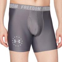 Under Armour 男彈力舒適Freedom碳灰色四角修飾內著