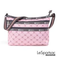 LeSportsac - Standard三層拉鍊斜背包(經典格紋/粉)
