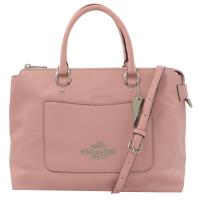 COACH 31467 EMMA 馬車LOGO 牛皮手提兩用包.花瓣粉