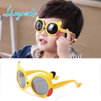 【MEGASOL】中性兒童男孩女孩UV400抗紫外線偏光兒童太陽眼鏡(可愛動物雷電鼠款KD8124-三色可選)