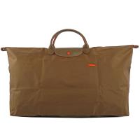 LONGCHAMP 短把XL號騎士LOGO折疊旅行包(卡其色) 1625619A23