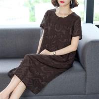 【REKO】氣質復古拼接印花連衣裙S-3XL(共二色)