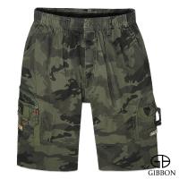 GIBBON 個性軍裝迷彩鬆緊短褲‧軍綠