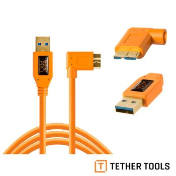 Tether Tools CU61RT15-ORG USB3.0傳輸線A轉 Micro B 直角-公司貨