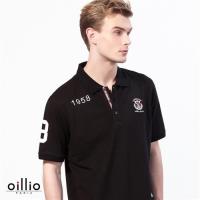 oillio歐洲貴族 彈力舒適透氣POLO 簡約簡單設計 黑色