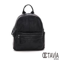 OCTAVIA 8 真皮 - 小金鋼 全羊皮四層多功能設計迷你後背包 - 僕人黑