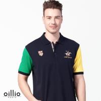 oillio歐洲貴族 男裝 舒適乾爽 短袖透氣 POLO衫 吸濕排汗網眼 丈青色-男款 吸濕 透氣 不悶熱 男上衣 精品 彈性 萊卡彈力 耐穿