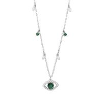 SWAROVSKI 施華洛世奇 璀璨綠水晶之眼珍珠銀色項鍊 5429734
