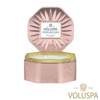 美國 VOLUSPA 華麗年代系列 Sparkling Rose 玫瑰氣泡 錫盒 340g 香氛蠟燭