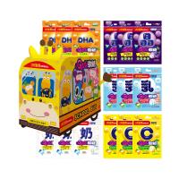 【小兒利撒爾】Quti軟糖 長頸鹿校車禮盒 15包組(葉黃素.DHA.鈣.益生菌.維他命C)