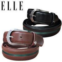 ELLE HOMME簡約時尚針釦式休閒皮帶(黑色/咖啡色)