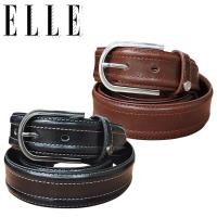 ELLE HOMME簡約時尚針釦式休閒皮帶(黑色/咖啡色)