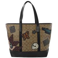 COACH 67373 Keith Haring 聯名限量托特包.駝/黑邊 大