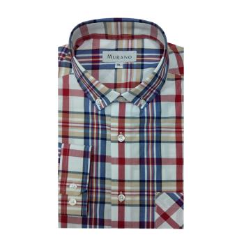 [MURANO]英倫個性長袖襯衫-紅藍白格