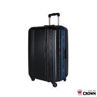 Traveler Station CROWN 皇冠 27吋彩色鋁框拉桿箱-黑底藍框
