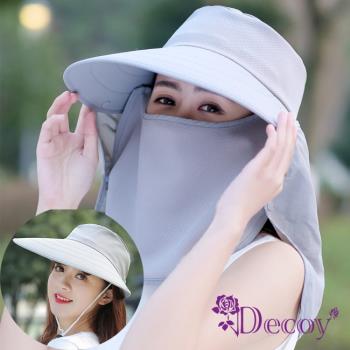 【Decoy】一帽多戴＊口面罩可拆全方位防曬遮陽帽/灰