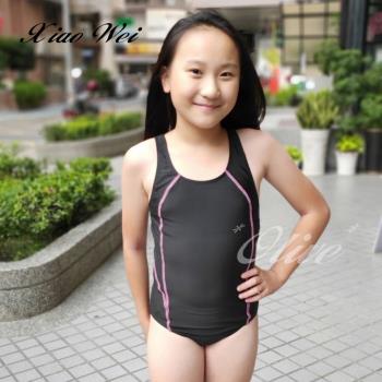 舒沛品牌 時尚女童競賽型三角連身泳裝 NO.S8602