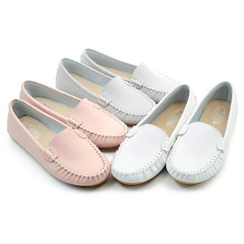 【 cher美鞋】MIT簡約手工縫線柔軟平底豆豆鞋-灰色/白色/粉色 36-41碼-0890511610-18