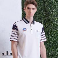oillio歐洲貴族 短袖夏日風格POLO衫 吸濕排汗透氣棉衣料 白色