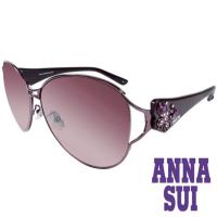 【ANNA SUI 安娜蘇】安娜蝴蝶鑽飾系列太陽眼鏡(AS874-735-紫)