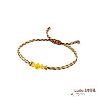 J’code真愛密碼 福臨招財黃金/水晶五色編織繩手鍊