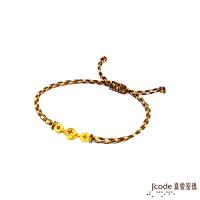 J’code真愛密碼 古錢招財黃金/水晶五色編織繩手鍊